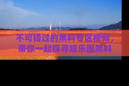 不可错过的黑料专区视频，带你一起探寻娱乐圈黑料