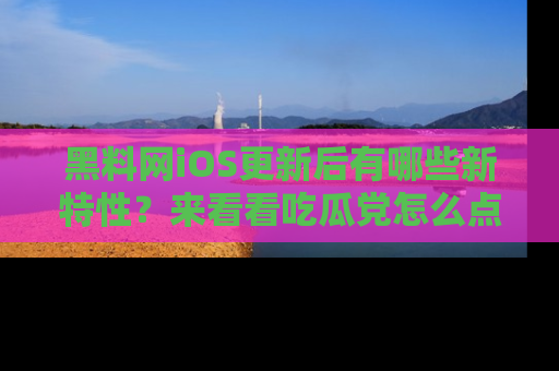 黑料网iOS更新后有哪些新特性？来看看吃瓜党怎么点评！